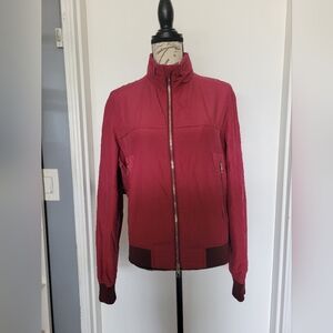 Valentino Burgundy‎ Red Bomber Rain Jacket Women's Size Small